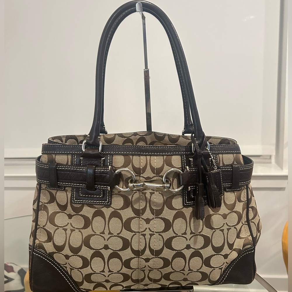 Vintage Coach Monogram Tote Bag